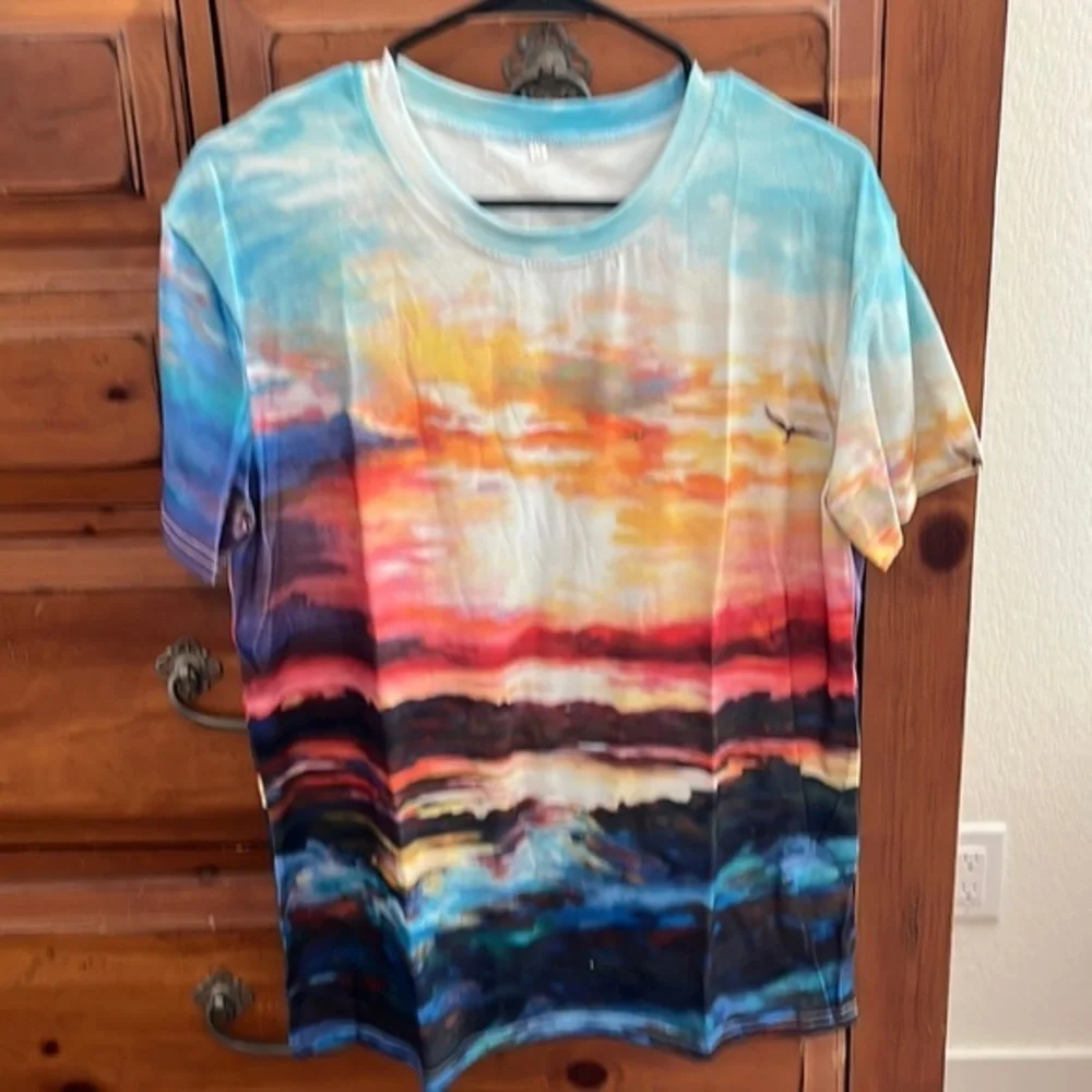 NWT! Van Gogh 3D Floral Impressionist Oil Painting T-Shirts